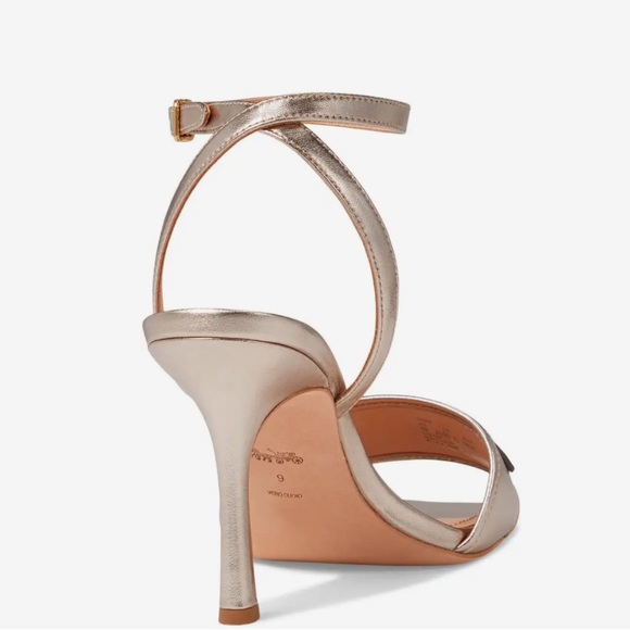 COACH Kyra Metallic Leather Sandal - Picture 4 of 12